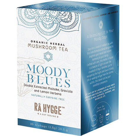 Rå Hygge Moody Blues - Maitake Herbal Tea Ø | 16 br fra Rå Hygge på Mecindo.dk