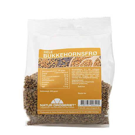 Natur-Drogeriet Bukkehornsfrø Hele | 200 gr fra Natur-Drogeriet på Mecindo.dk