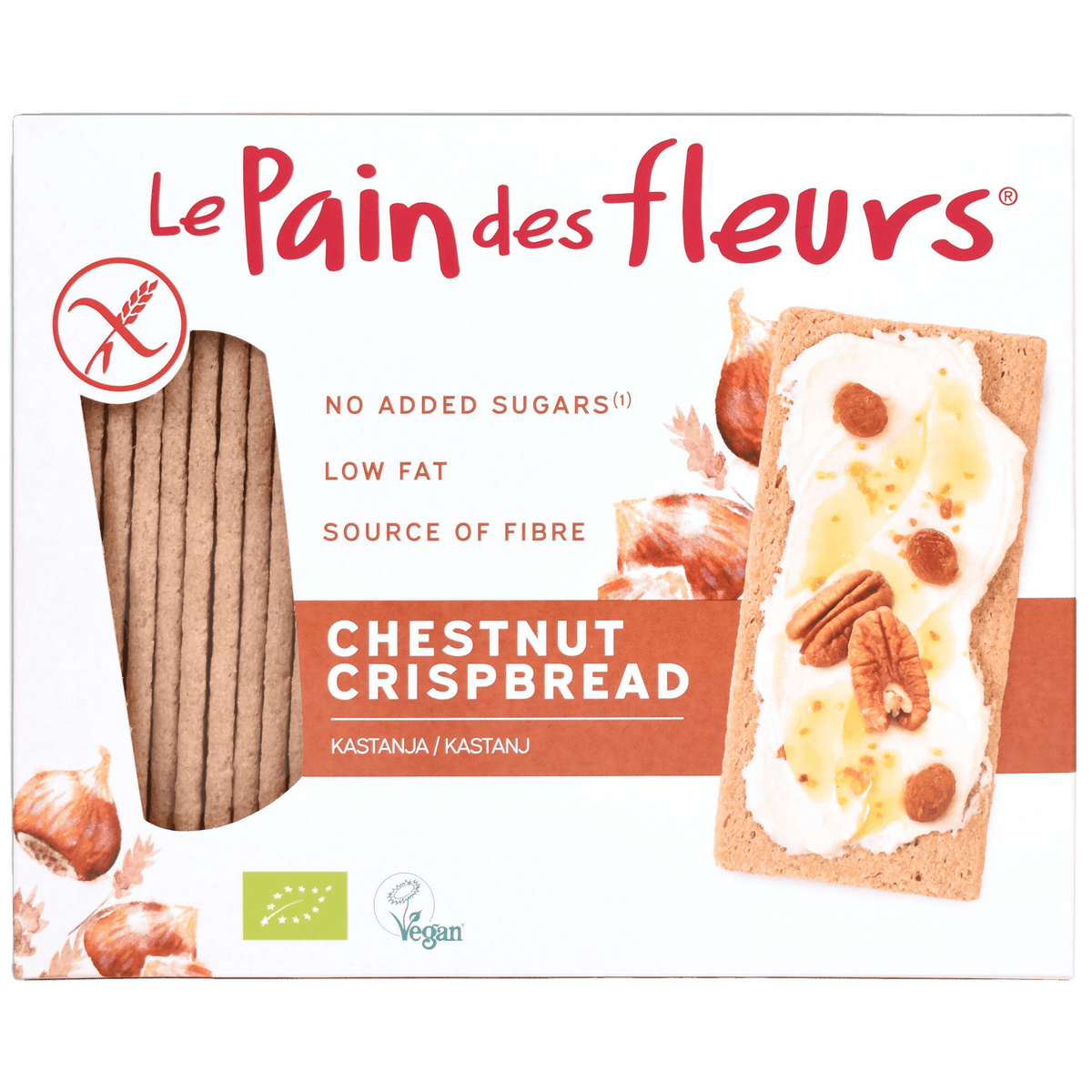 Le pain des fleurs Knækbrød Kastanie Glutenfri Økologisk | 150 g fra Le pain des fleurs på Mecindo.dk