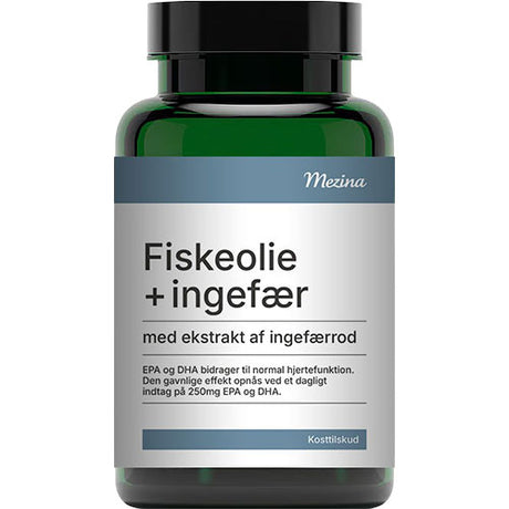 Mezina Fiskeolie med ekstrakt af Ingefærrod | 90 KAP fra Mezina på Mecindo.dk