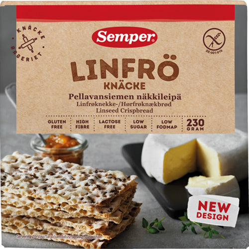 Semper Knaekbrød Hørfrø Glutenfri Semper | 230 gr fra Semper på Mecindo.dk