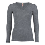 Engel Natur Langaermet Bluse, Ren Uld, Slate | Str. 42/44 fra Engel Natur på Mecindo.dk