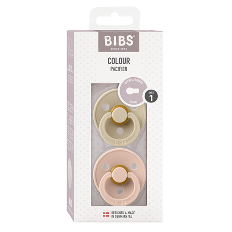 BIBS Colour Latex Size 1 Vanilla/Blush 2 PACK fra BIBS på Mecindo.dk