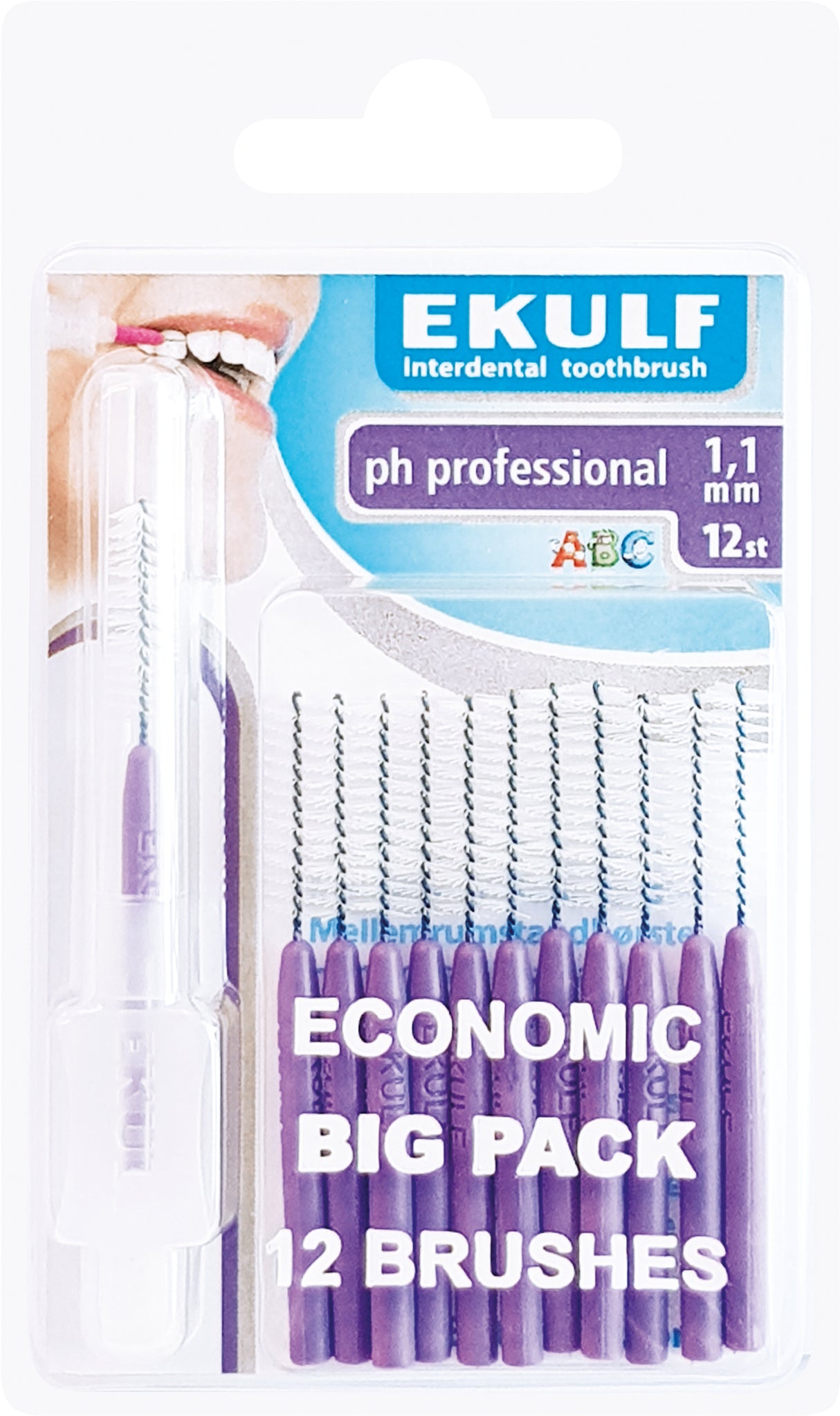 Ekulf PH Professional Mellemrumsbørste | 1,1mm fra Ekulf på Mecindo.dk
