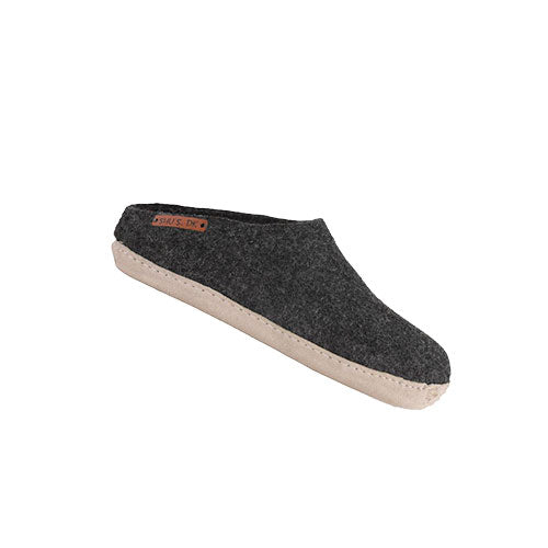 SHU`S hjemmesko med laeder sål Dark Grey | 36 fra SHUS på Mecindo.dk