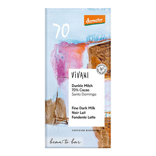Vivani 70 % Mørk Mælkechokolade Økologisk Demeter | 90 gr fra Vivani på Mecindo.dk