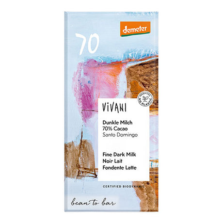Vivani 70 % Mørk Mælkechokolade Økologisk Demeter | 90 gr fra Vivani på Mecindo.dk