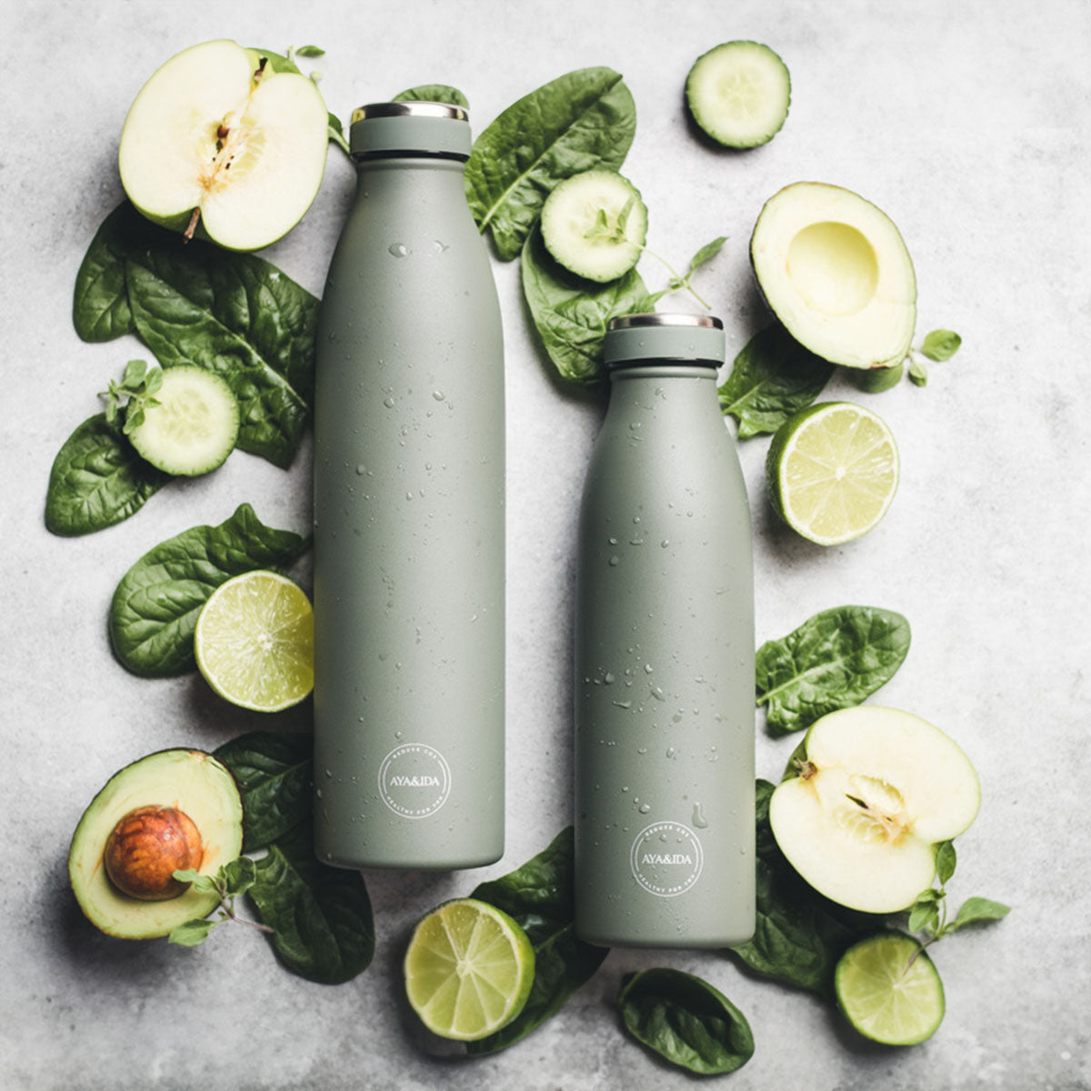AYA&IDA Drinking Bottle 500ml | Tropical Green fra AYA&IDA på Mecindo.dk