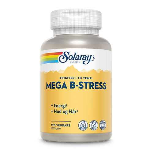 Solaray Mega B-stress | 120 kapsler fra Solaray på Mecindo.dk