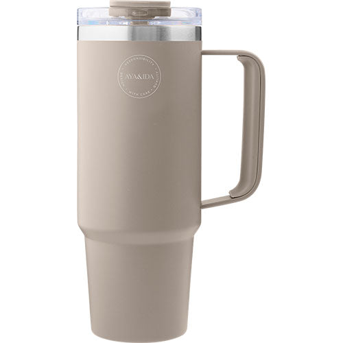AYA&IDA Thermo Cup With Straw | Cream Beige fra AYA&IDA på Mecindo.dk