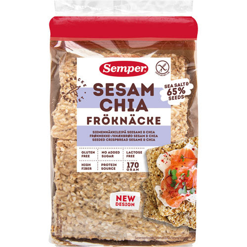 Semper Knaekbrød Sesam & Chia | 170 gr fra Semper på Mecindo.dk