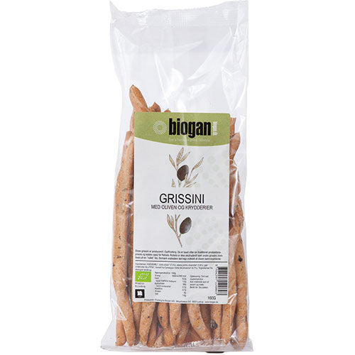 Biogan Grissini M. Oliven Og Krydderier Ø | 160 gr fra Biogan på Mecindo.dk