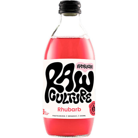 Raw Culture Rhubarb Kombucha Økologisk | 330 ml fra Raw Culture på Mecindo.dk