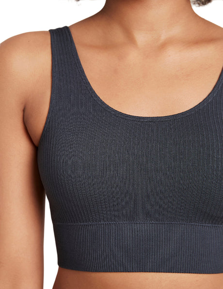 Boody Ribbed Seamless Bra Storm | Str. Xs fra Boody på Mecindo.dk