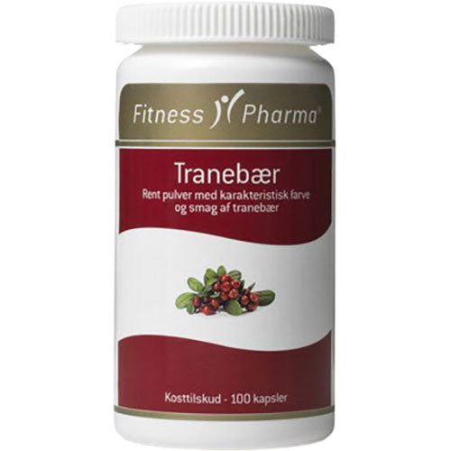 Fitness Pharma Tranebærkapsler | 100 kapsler fra Fitness Pharma på Mecindo.dk