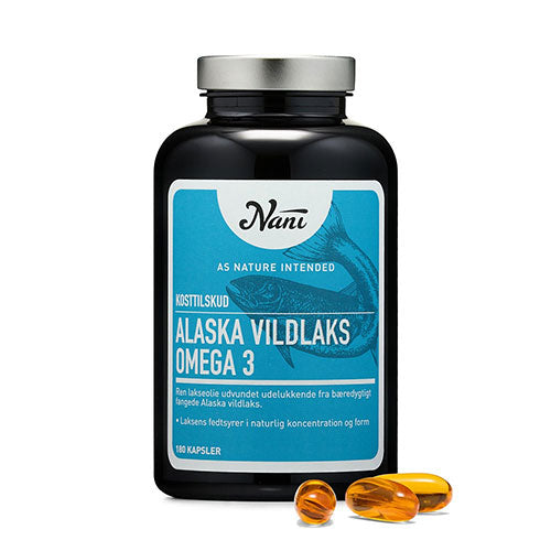 Nani Alaska Vildlaks Omega 3 | 180 kapsler fra Nani på Mecindo.dk
