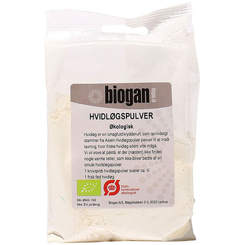 Biogan Økologisk Hvidløgspulver | 100 gr fra Biogan på Mecindo.dk