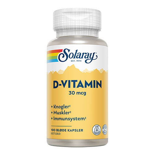 Solaray D-vitamin | 100 kapsler fra Solaray på Mecindo.dk