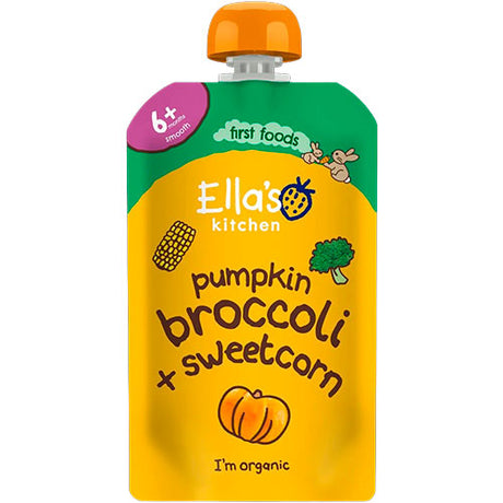Ellas Kitchen Babymos græskar, broccoli & søde majs 4 mdr Økologisk | 120 g fra Ellas Kitchen på Mecindo.dk