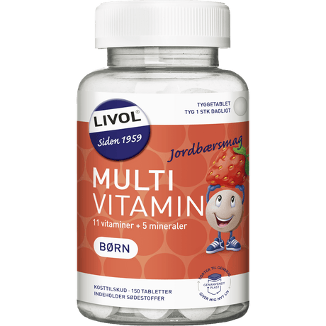 Livol Multivitamin Børn Jordbær | 150 tabletter