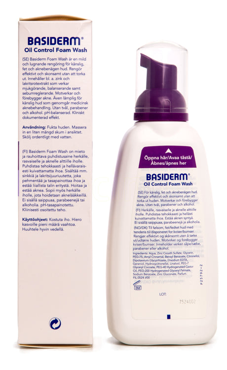 Basiderm Oil Control Foam Wash | 235 ml fra Otinova på Mecindo.dk