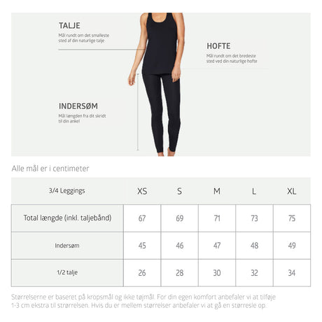 Boody Leggings 3/4 Sort | Str. Xl fra Boody på Mecindo.dk