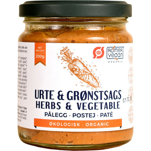 Rømer Smørepålaeg Urter & Grøntsager Økologisk | 200 gr fra Rømer på Mecindo.dk
