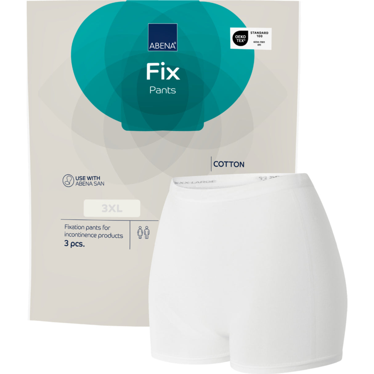 Abena Fix Pants Cotton Med Ben (3 stk) | Str. 3xl fra Abena på Mecindo.dk