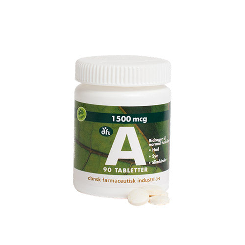 DFI A-vitamin 1500 mcg, | 90 Tabl. fra Grønne dfi vitaminer på Mecindo.dk
