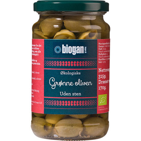 Biogan Økologiske Grønne Oliven | 340 gr fra Biogan på Mecindo.dk