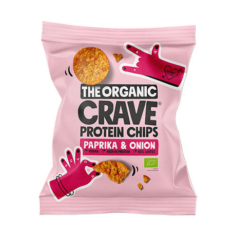 The Organic Crave Veganske Protein Chips M. Paprika & Onion Økologisk | 30 gr fra The Organic Crave på Mecindo.dk