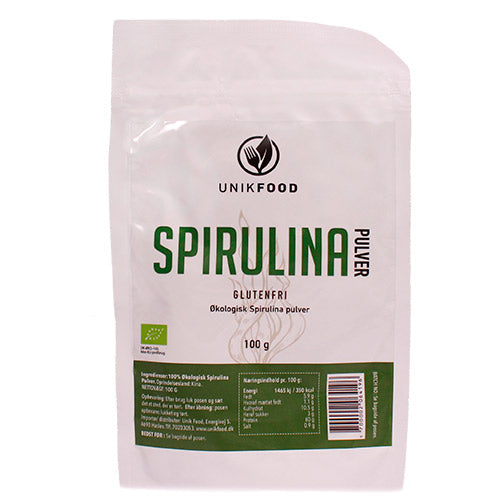 Unikfood Spirulina Pulver Økologisk | 100 gr fra Unikfood på Mecindo.dk