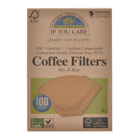 If you care Kaffefilter Ubleget No. 4 fra If you care på Mecindo.dk