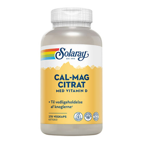 Solaray Cal-mag Citrat M. D-vitamin | 270 kapsler fra Solaray på Mecindo.dk