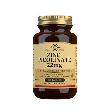 Solgar Zink Picolinat | 100 Tabl. fra Solgar på Mecindo.dk