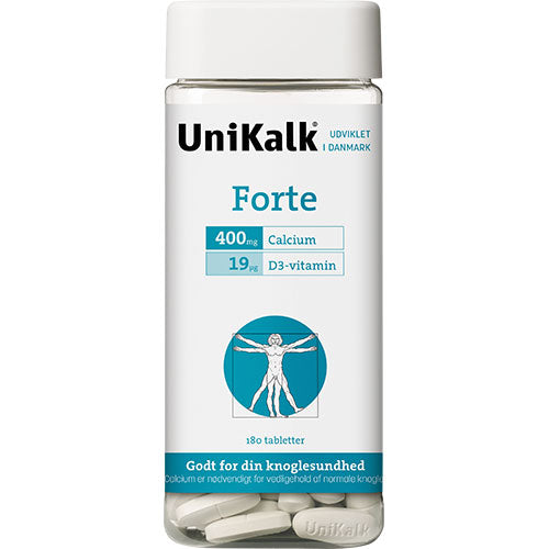 Unikalk Forte | 180 Tabl. fra Unikalk på Mecindo.dk