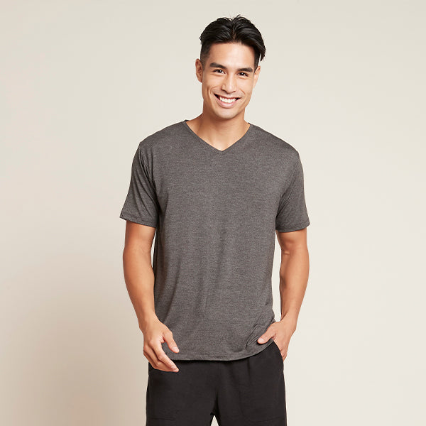 Boody Men´s V-neck T-shirt Dark Marl | Str. L fra Boody på Mecindo.dk