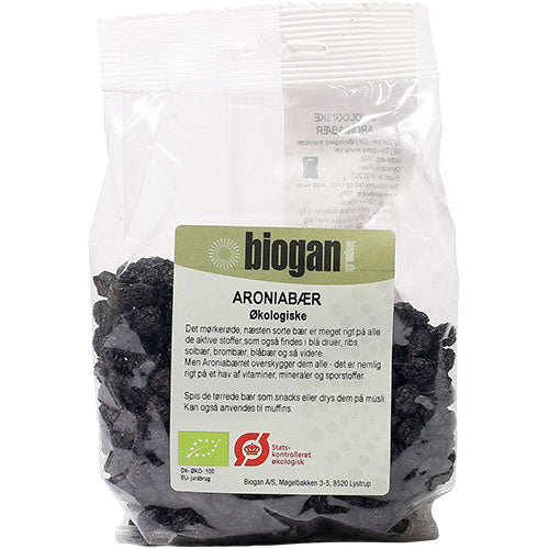 Biogan Økologiske Tørrede Aroniabaer | 100 gr fra Biogan på Mecindo.dk