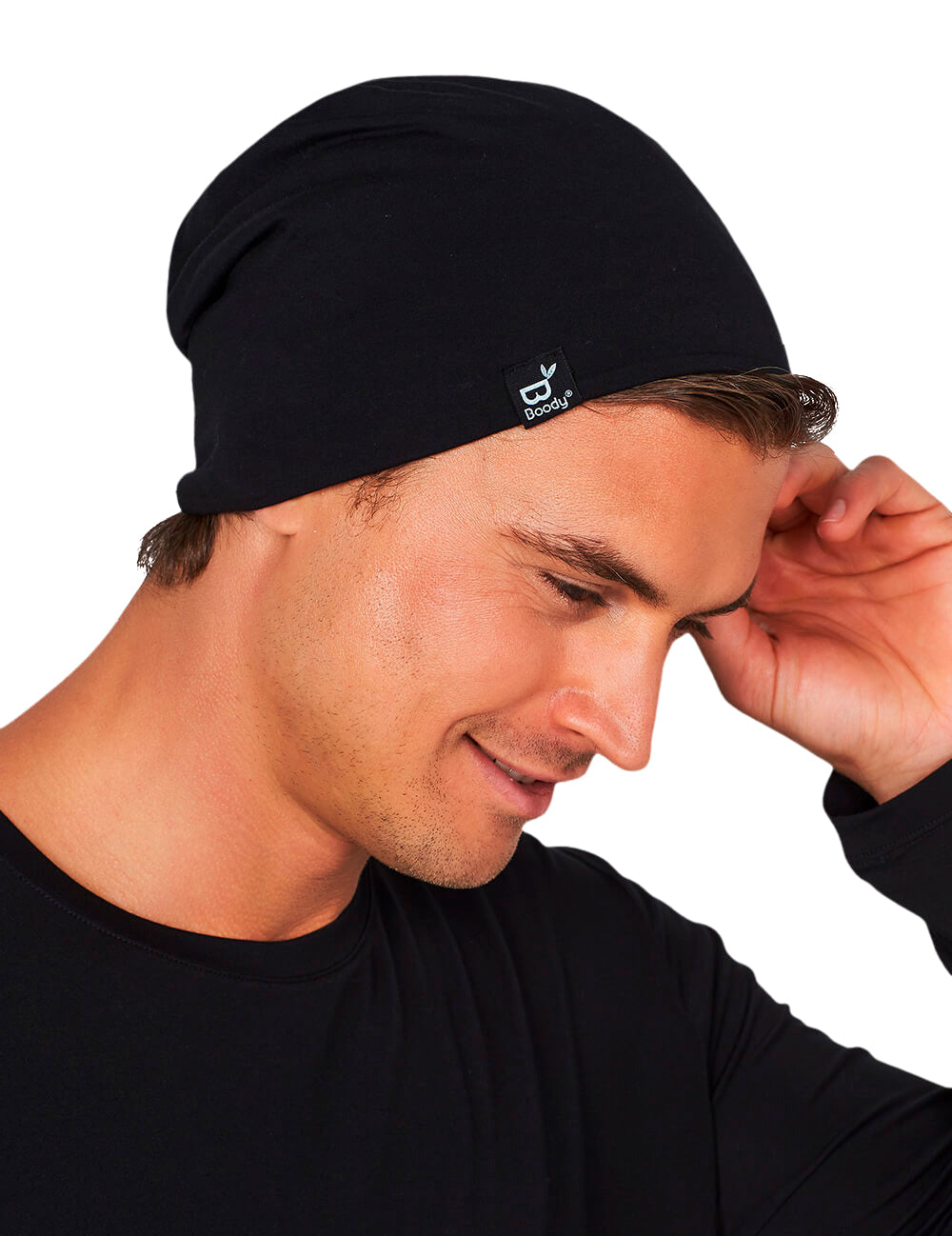 Boody Soft Jersey Beanie Sort One-size fra Boody på Mecindo.dk