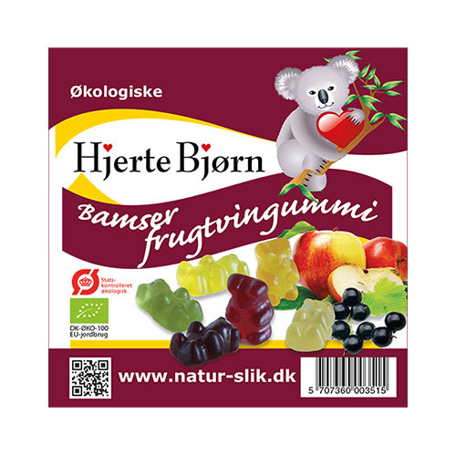 Hjerte Bjørn Hjerte Bjørn Økologiske Frugtsaftbamser | 80 gr fra Hjerte Bjørn på Mecindo.dk