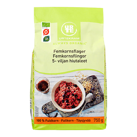 Urtekram Femkornsflager Økologisk | 750 gr fra Urtekram på Mecindo.dk