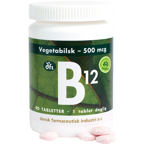 DFI B12 Vitamin 500 Mcg | 90 Tabl. fra Grønne dfi vitaminer på Mecindo.dk