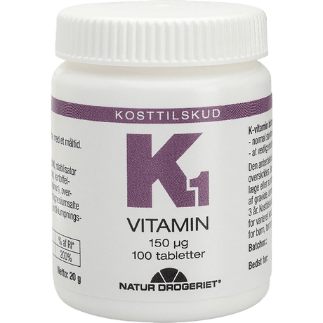 Natur-Drogeriet K1-vitamin 150 Ug | 100 tabletter fra Natur-Drogeriet på Mecindo.dk