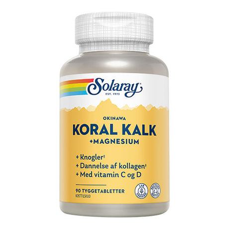 Solaray Koralkalk Med Vit. C Og D Tyggetablet | 90 Tabl. fra Solaray på Mecindo.dk
