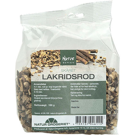 Lakridsrod skåret