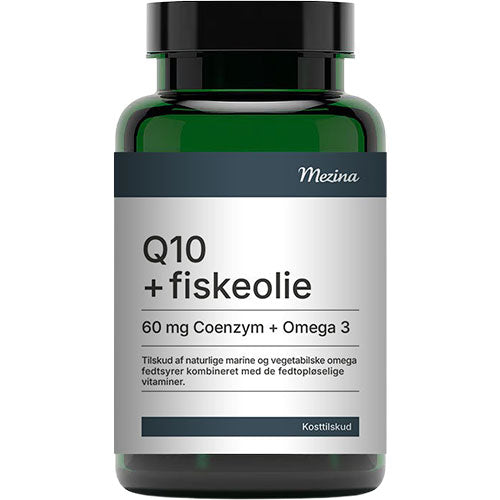Mezina Q10 + Fiskeolie | 60 KAP fra Mezina på Mecindo.dk