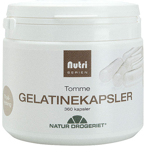 Natur-Drogeriet Gelatine Kapsler Tomme Gelatine Fra Kalv/okse | 360 kapsler fra Natur-Drogeriet på Mecindo.dk