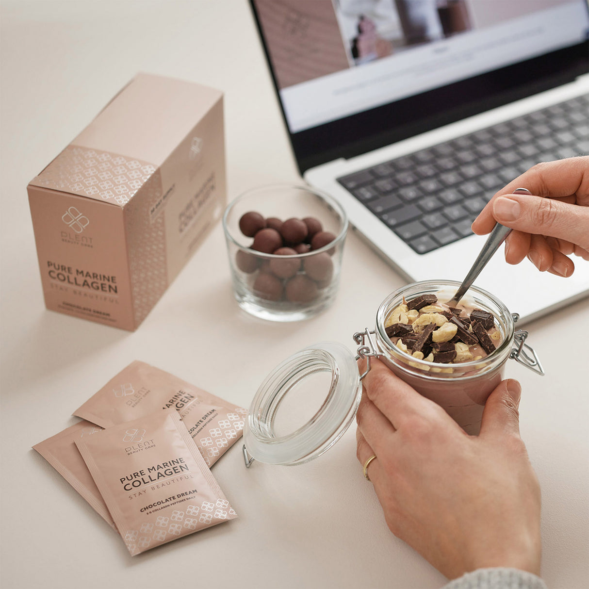 Plent Pure Marine Collagen 30 x 5 gr | Chocolate Dream fra Plent på Mecindo.dk