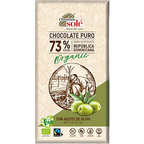 Chocolates Sole Chokolade 73% med olivenolie Økologisk | 100 gr fra Mecindo.dk på Mecindo.dk