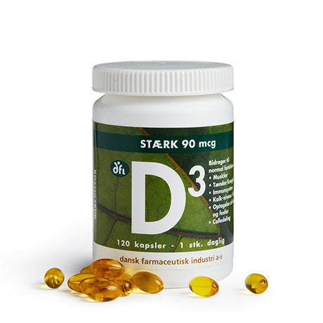 DFI D3-vitamin 90 Mcg | 120 kapsler fra Grønne dfi vitaminer på Mecindo.dk